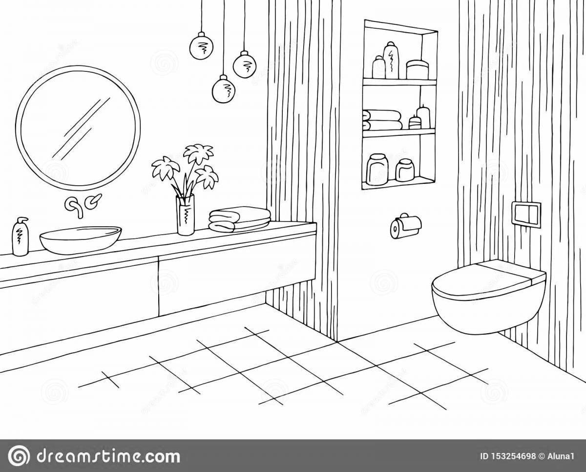 Эскизы ванной Графика для интерьера комнаты
