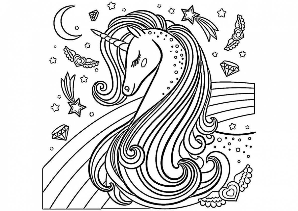 Luminous coloring book for girls 7 years old unicorn