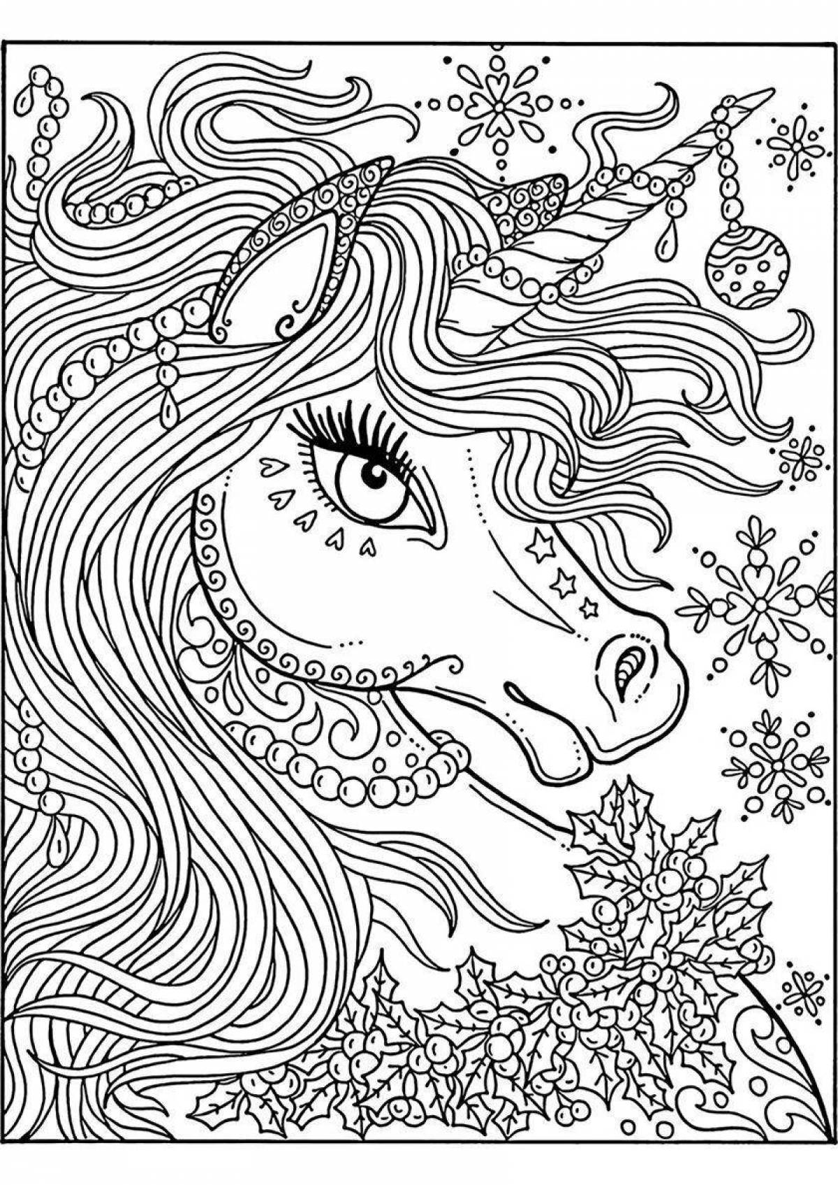 Exquisite coloring book for girls 7 years old unicorn