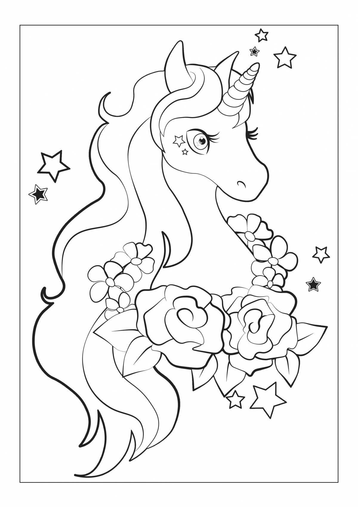 Fancy coloring for girls 7 years unicorn
