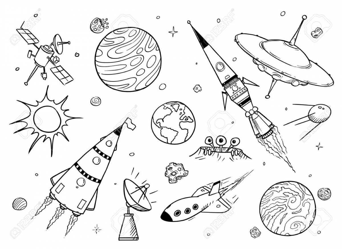 Magic rockets in space for kids