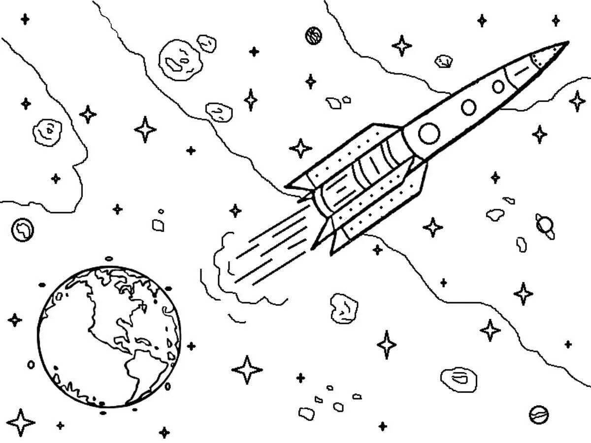 Привлекательные ракеты в космосе для детей