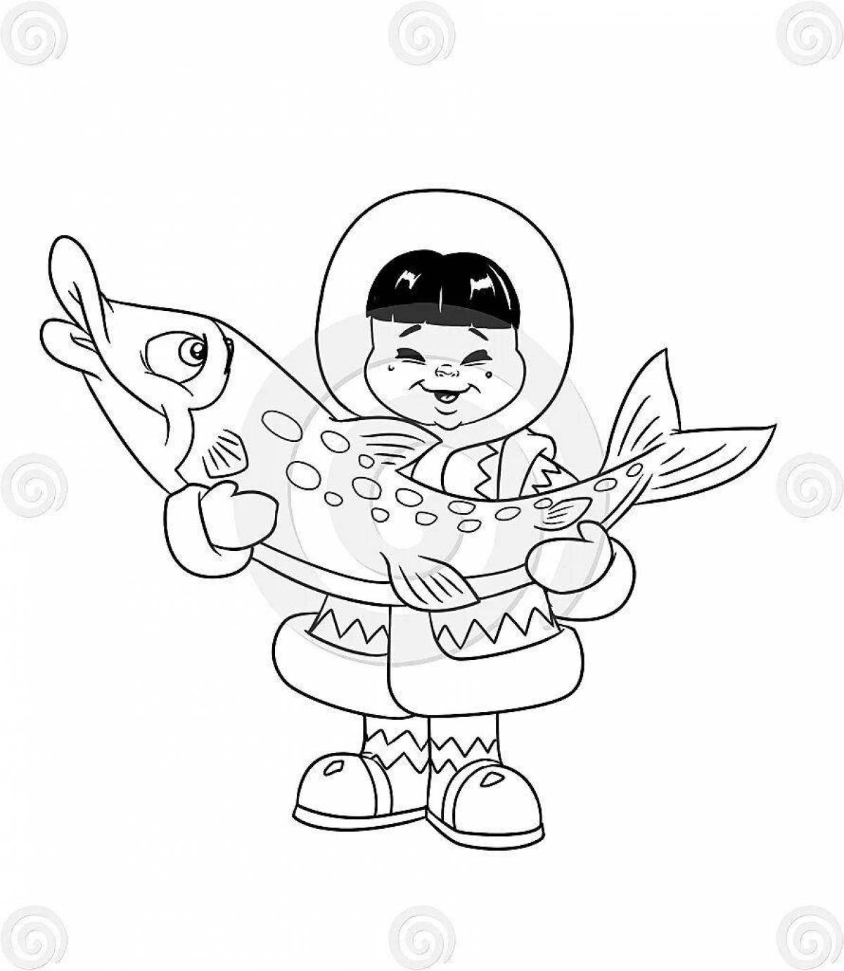 Colorful Khanty and Mansi coloring pages