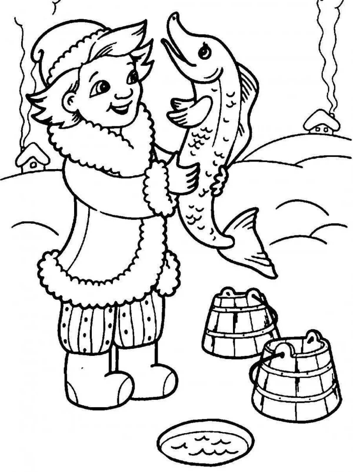 A fascinating coloring book based on Russian folk tales