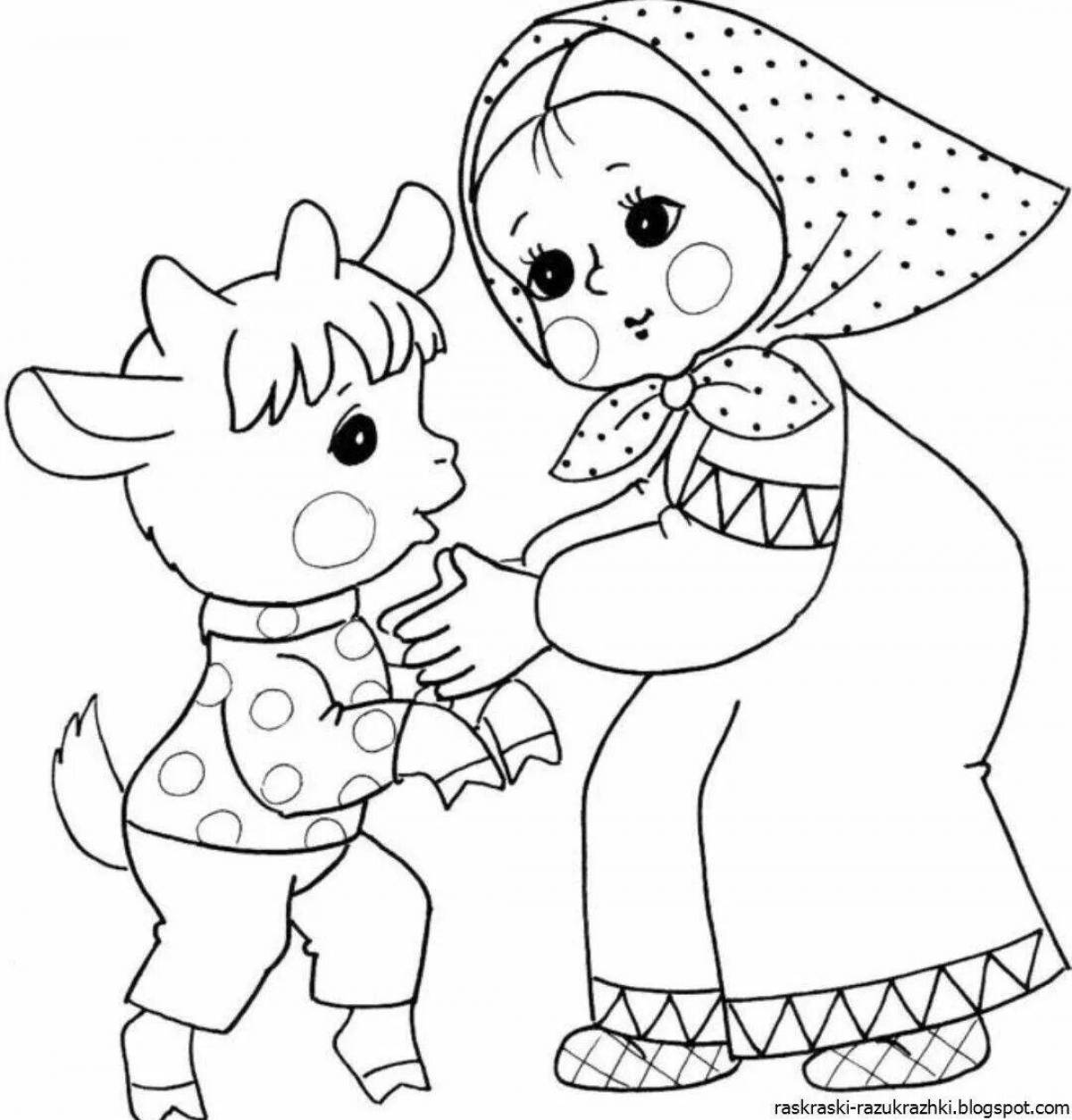 Large coloring book based on Russian folk tales