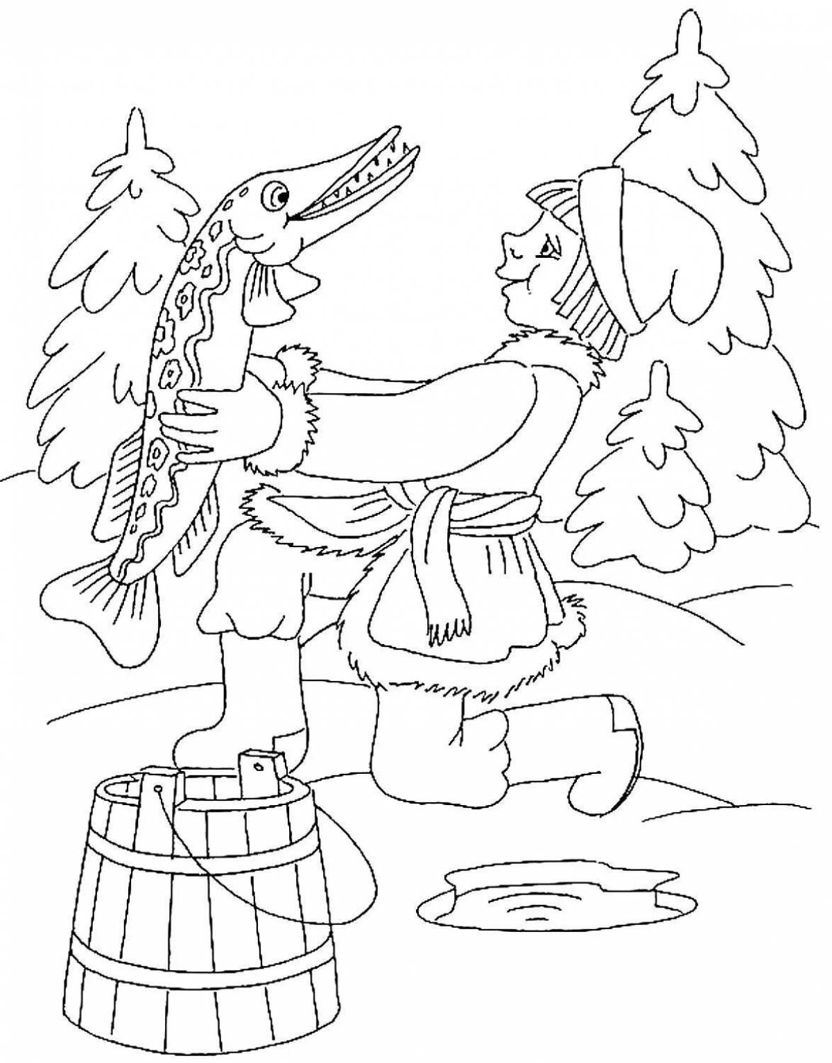 Bright coloring book based on Russian folk tales
