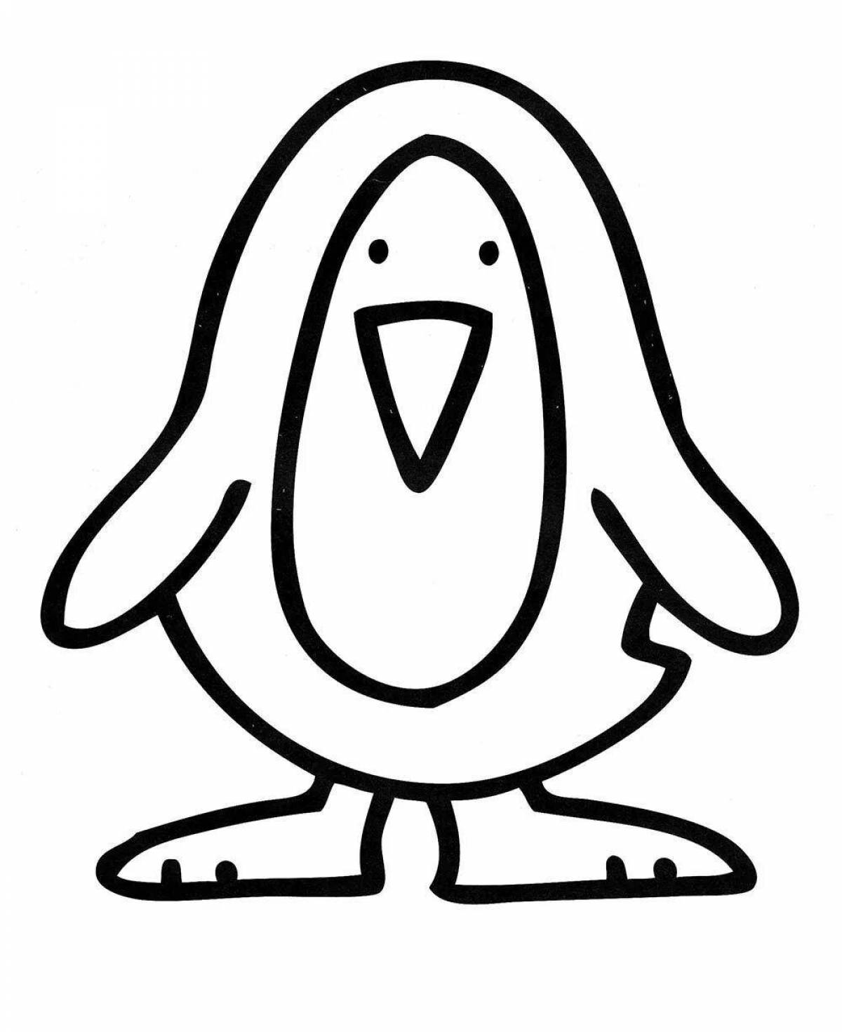 Красочная раскраска пингвин