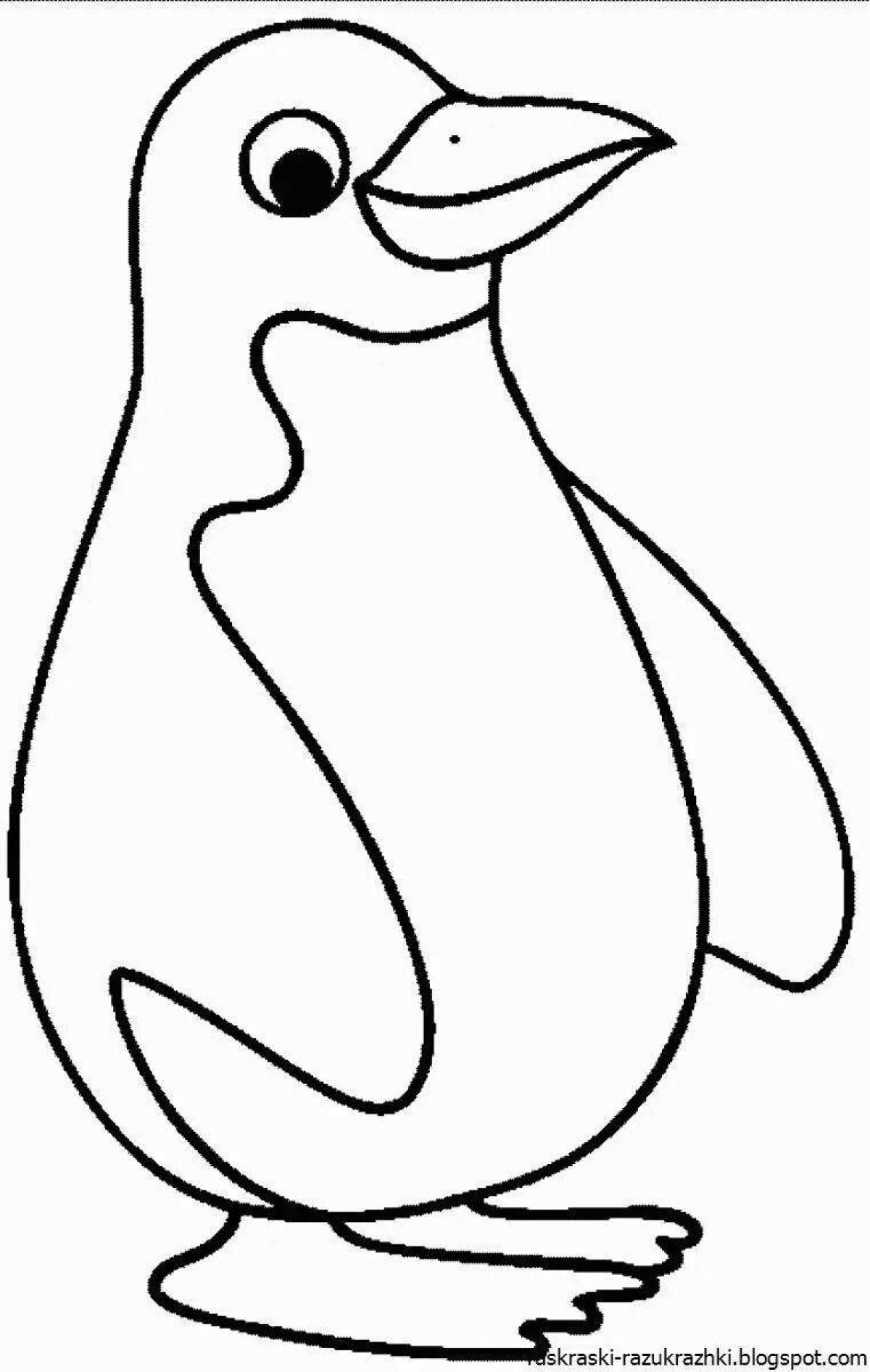 Happy penguin coloring book