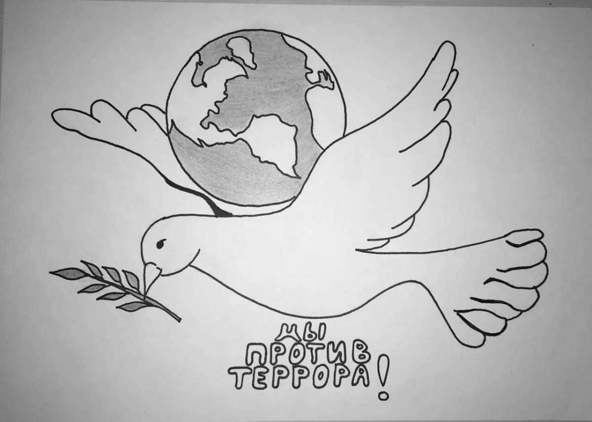 Coloring page beautiful world without war