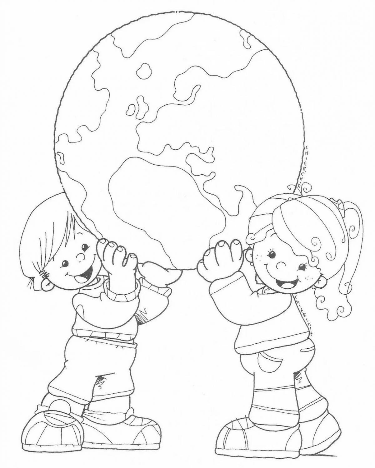 Coloring page turbulent world without war