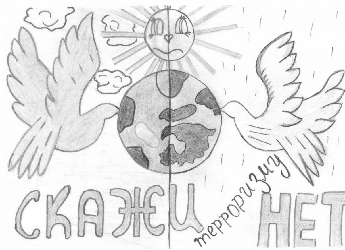 Photo Coloring book peaceful world without war