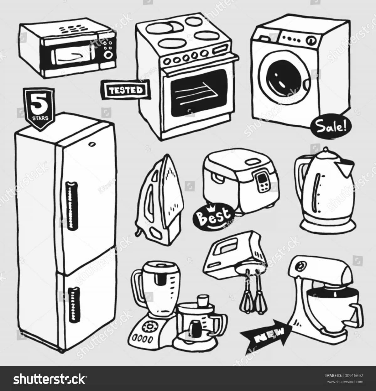 Colorful coloring of household appliances