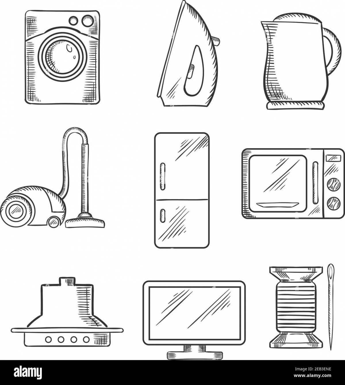 Очаровательная раскраска бытовой техники