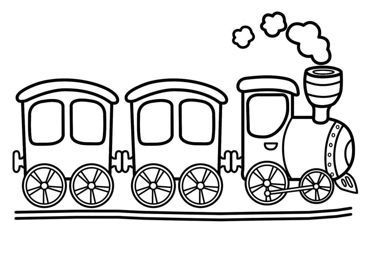 Раскраска радостный поезд с вагоном