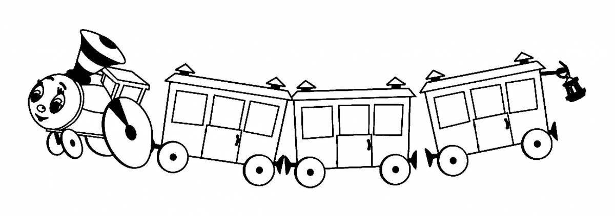 Coloring page magic train with wagon