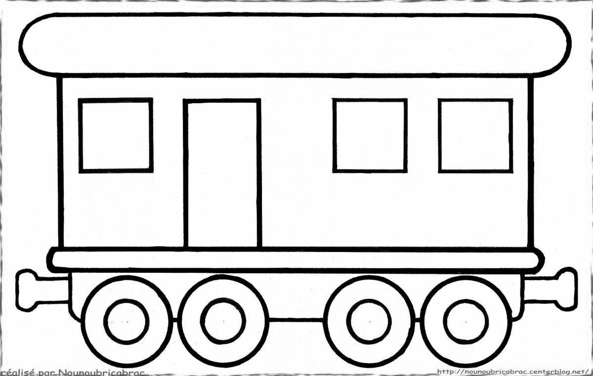 Coloring page bizarre train with wagon