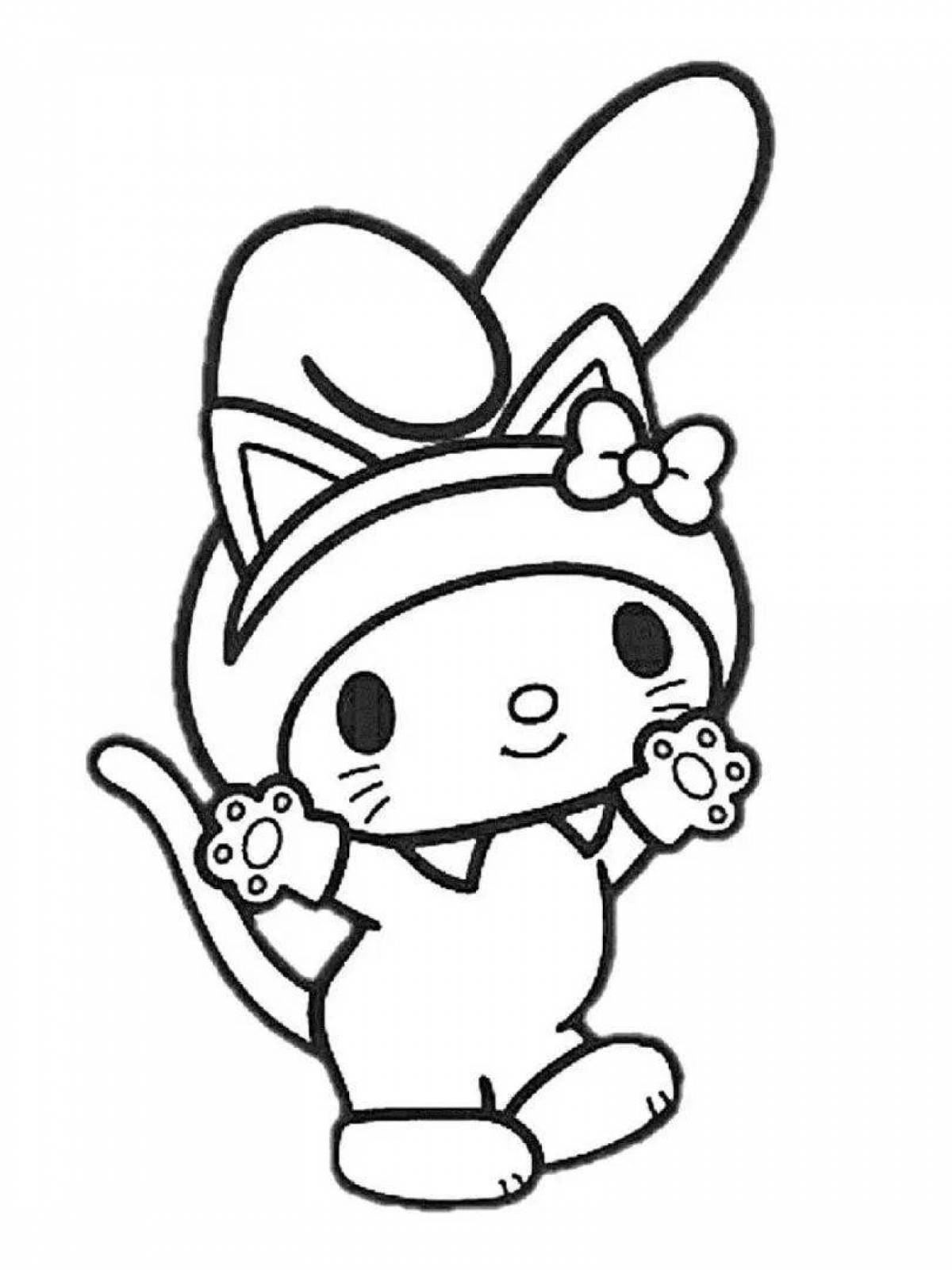 Adorable hello kitty kuromi coloring book for girls