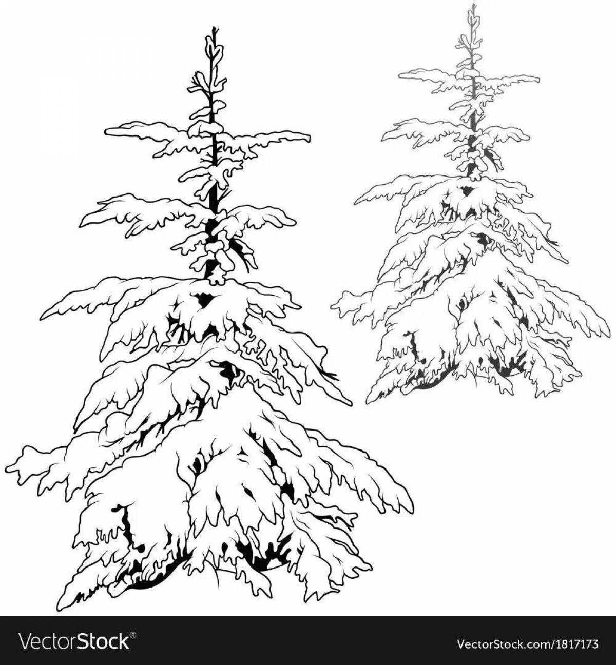 Colouring frost on trees for children
