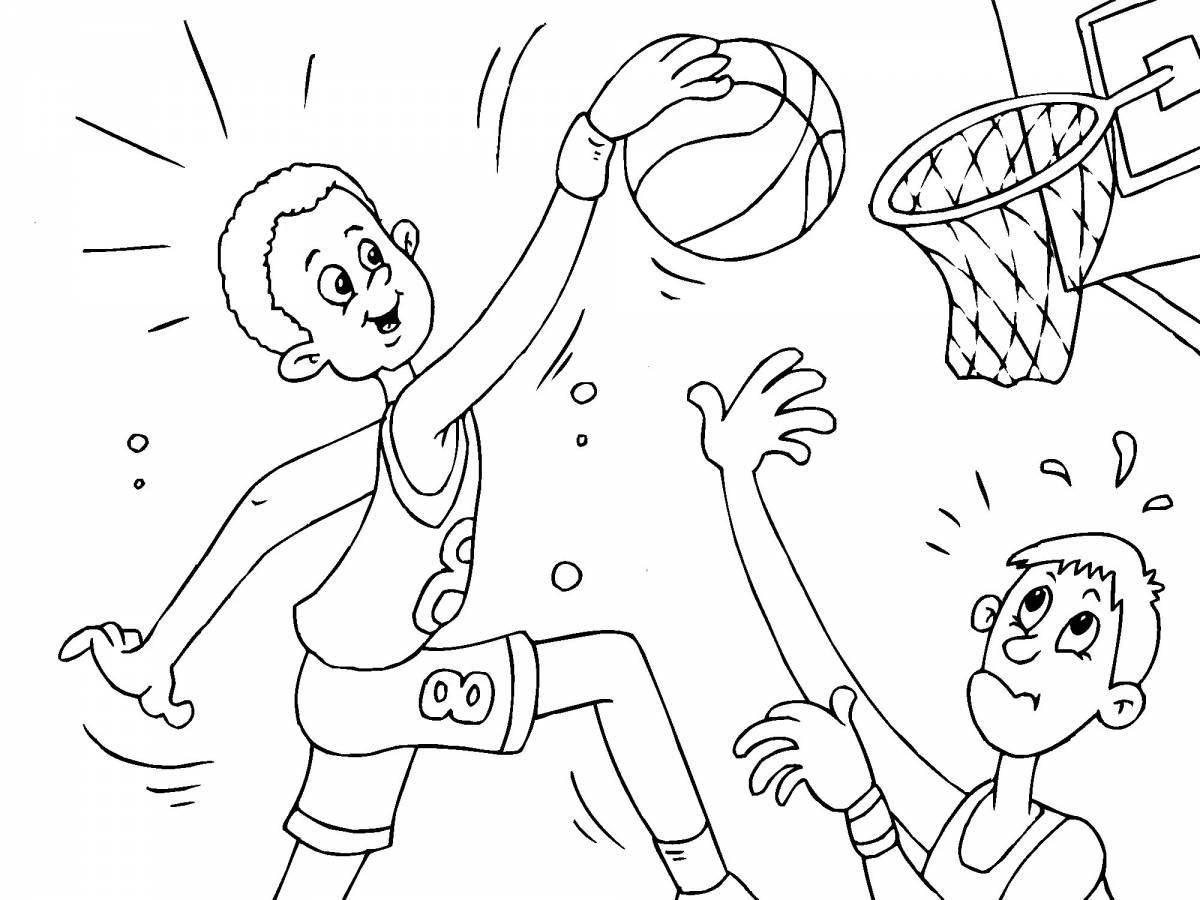 Vibrant physical education and sports coloring page