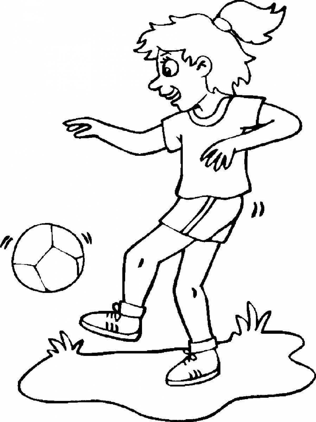 Coloring book physical education and sports with imagination