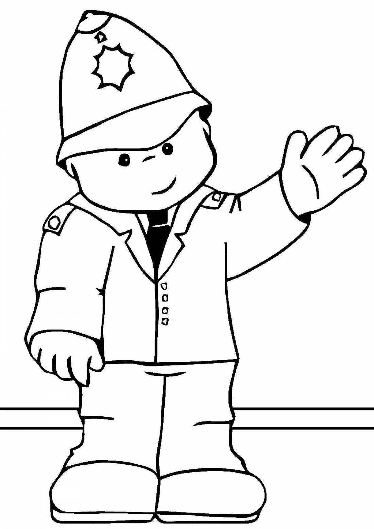 Coloring book shiny military profession