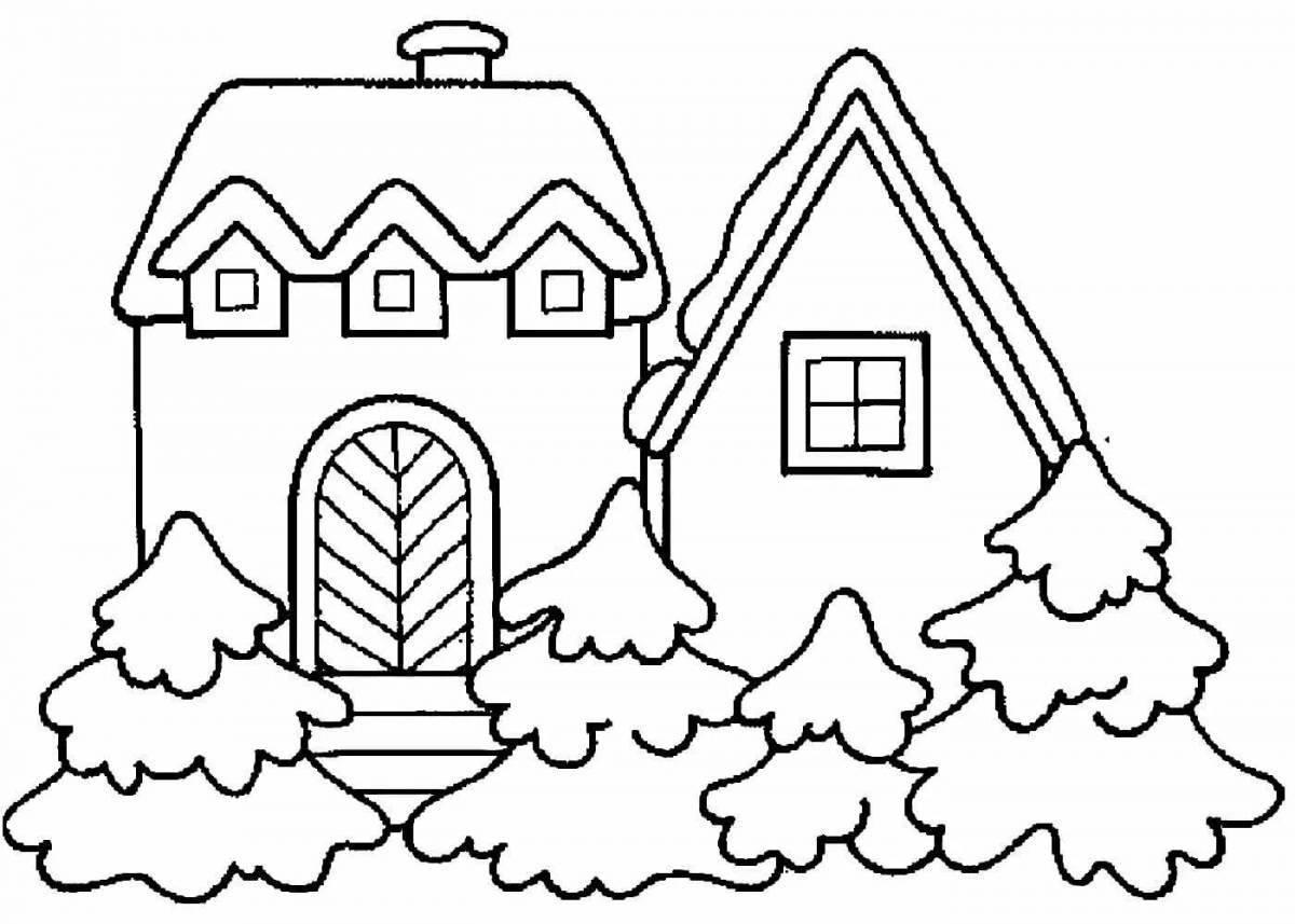 Coloring page glorious New Year's house