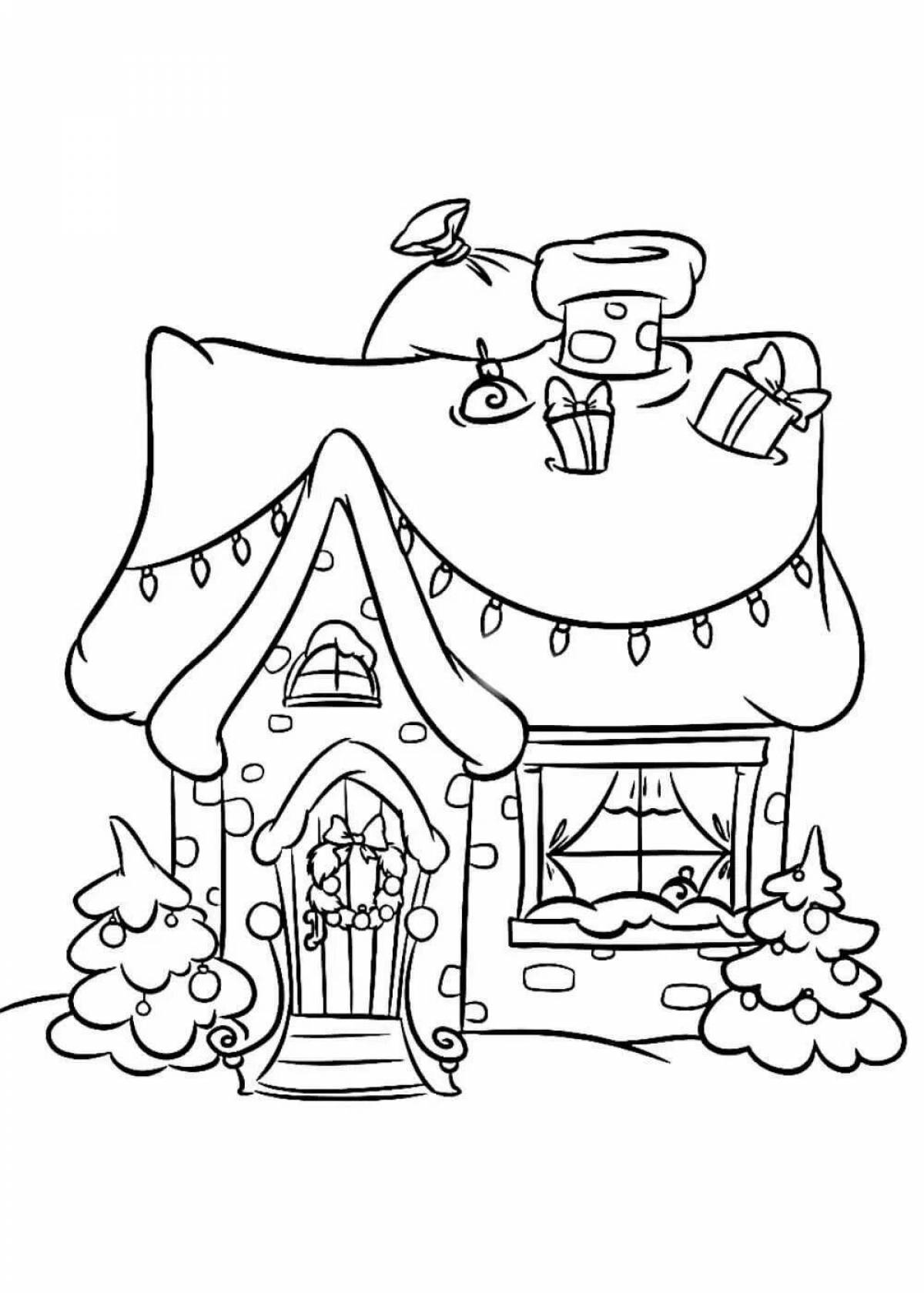Coloring exquisite Christmas house