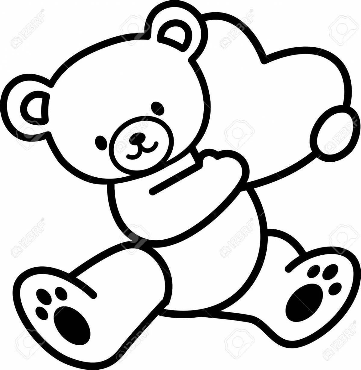 Joyful teddy bear valera coloring