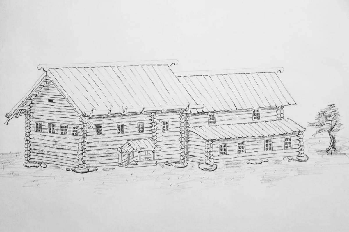 Photo Intricate Russian hut