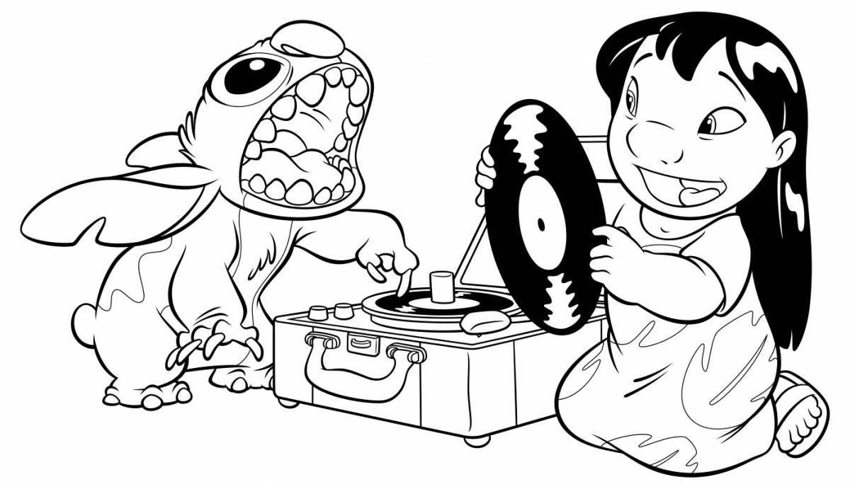Charming coloring book for girls lilo and stitch