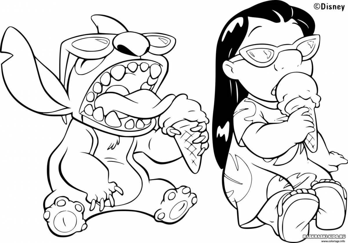 Delightful coloring book for girls lilo and stitch