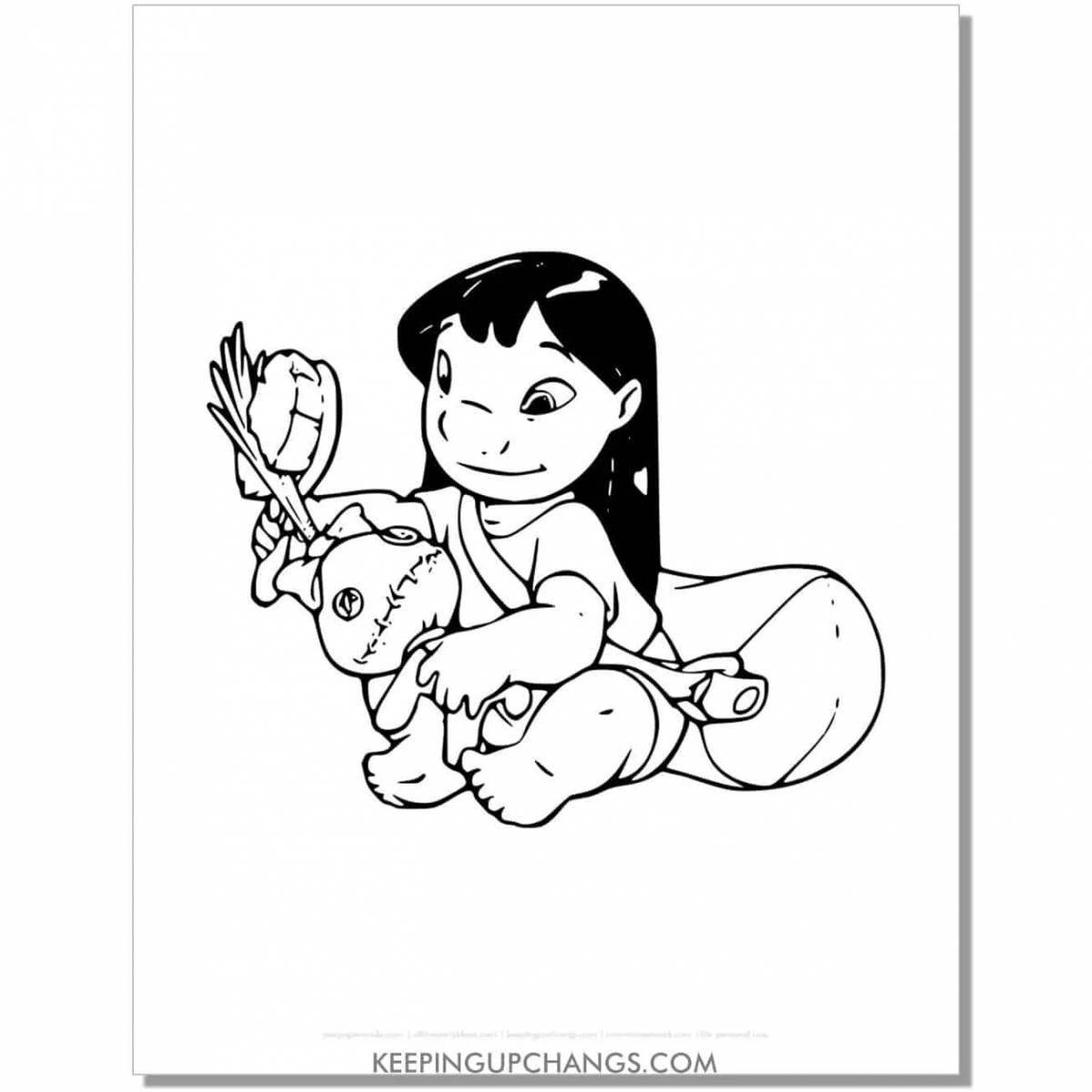 Magic coloring book for girls lilo and stitch