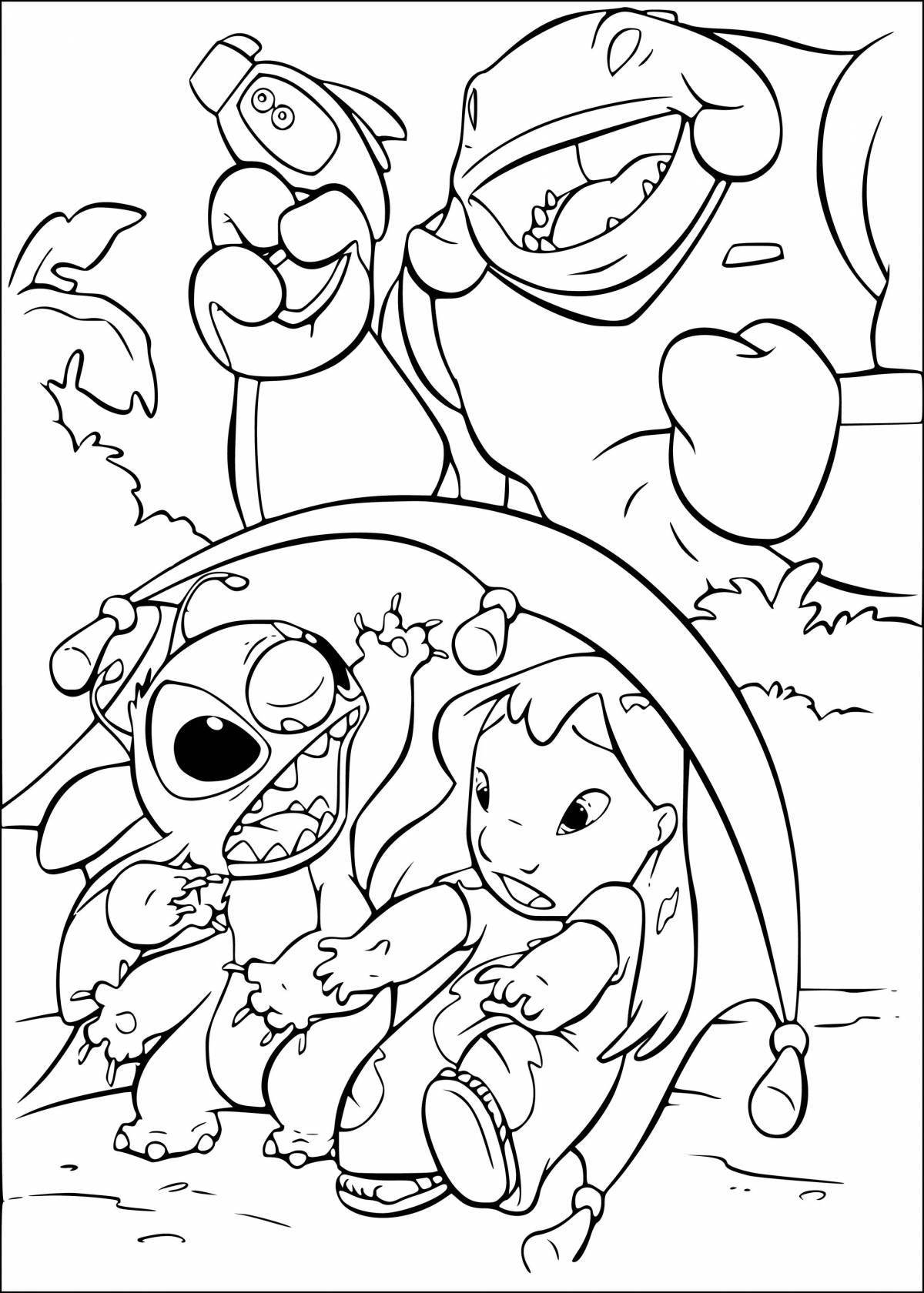 Fairytale coloring book for girls lilo and stitch