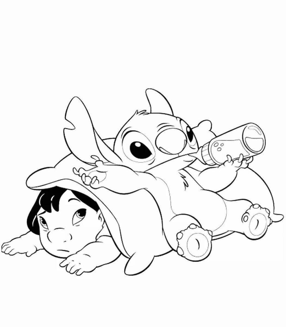 Fun coloring book for girls lilo and stitch
