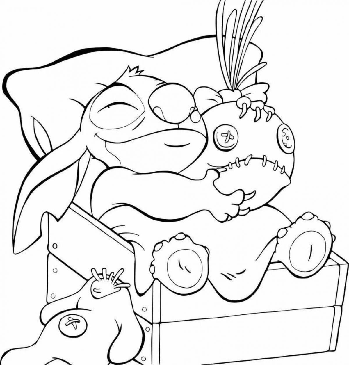 Whimsical coloring for girls lilo and stitch