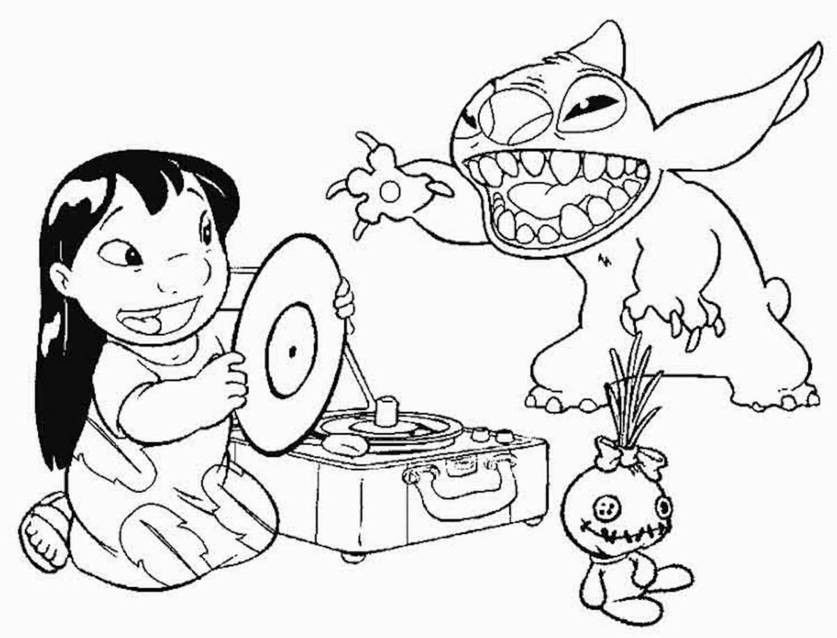 Great coloring book for girls lilo and stitch