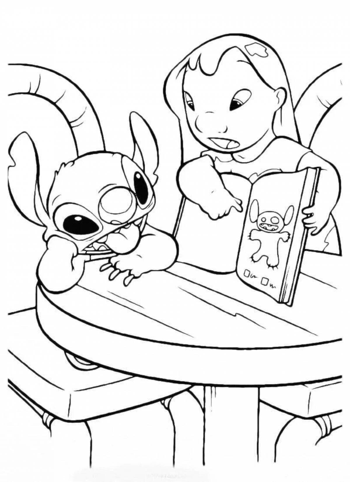Animated coloring book for girls lilo and stitch
