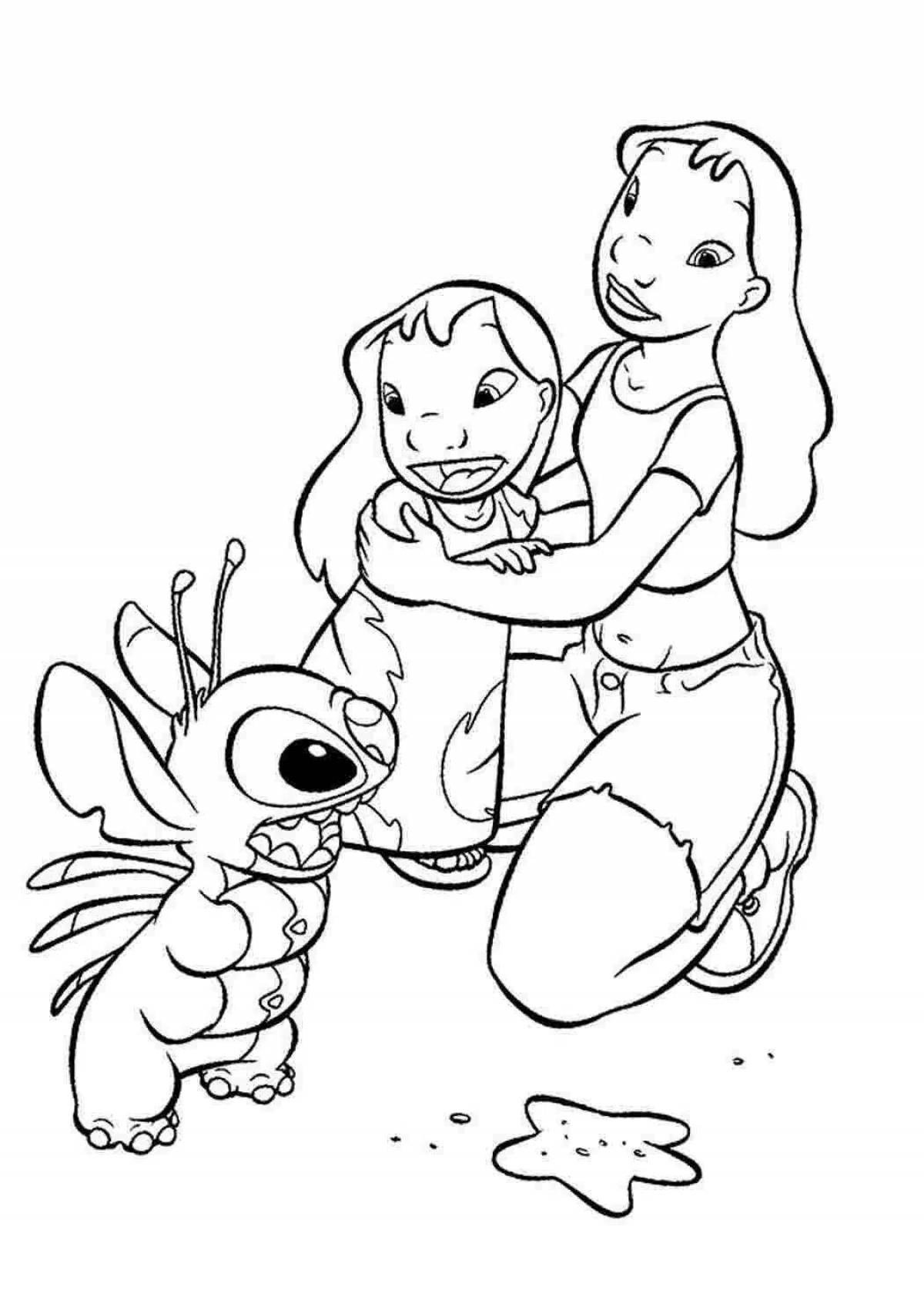 Blissful coloring for girls lilo and stitch