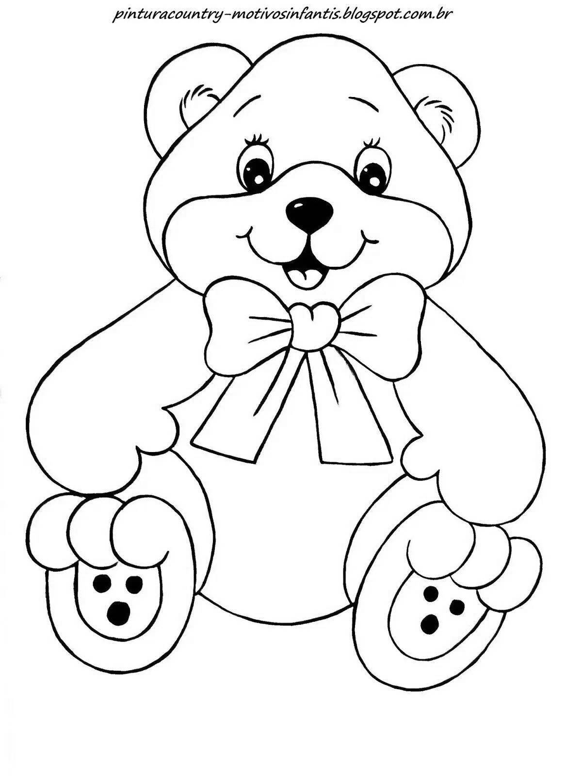 Coloring precious teddy bear in baby pants