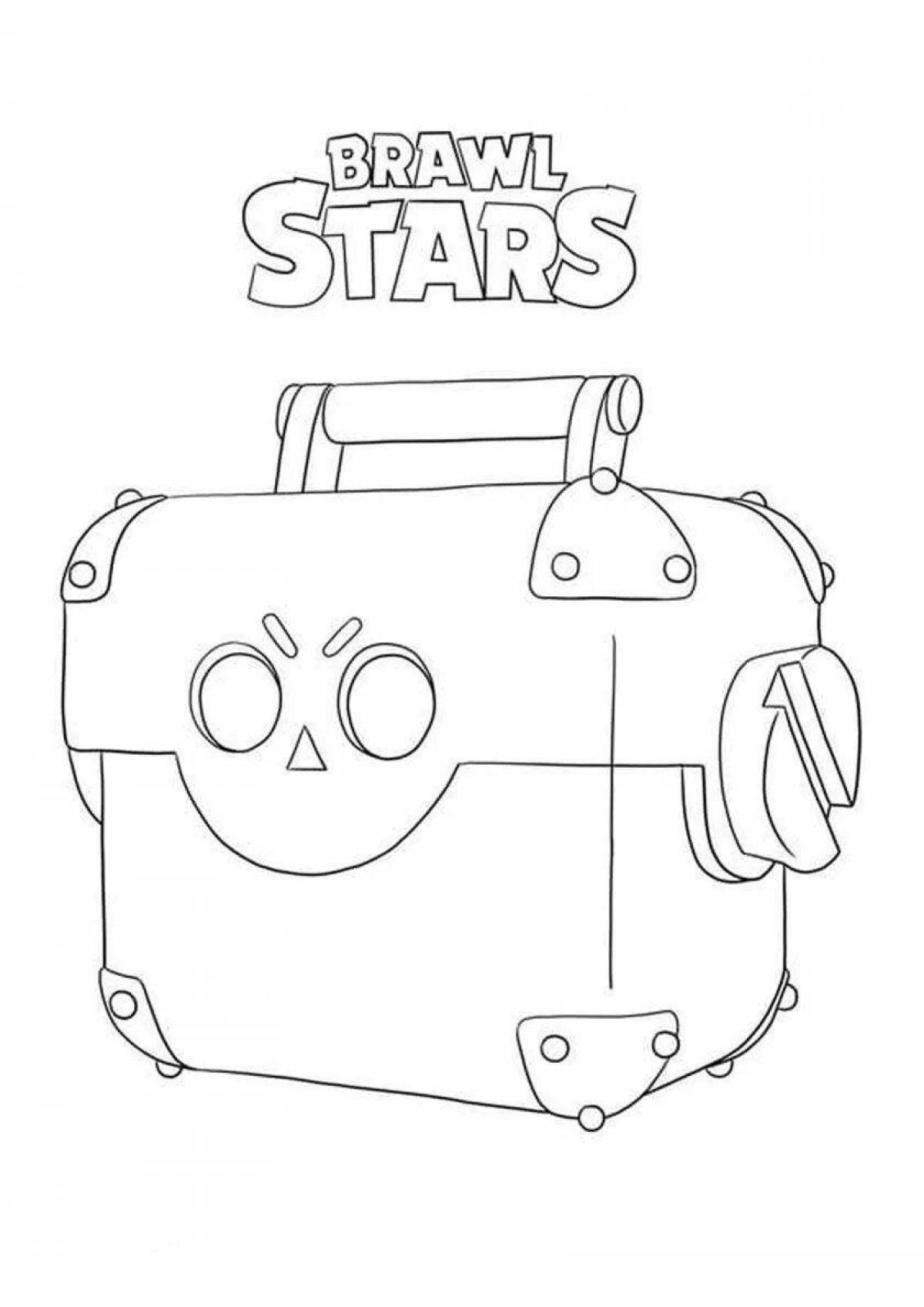 Radiant coloring page mega box from brawl stars