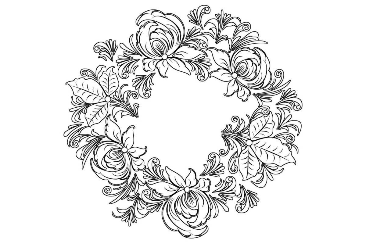 Coloring page unusual Russian pattern
