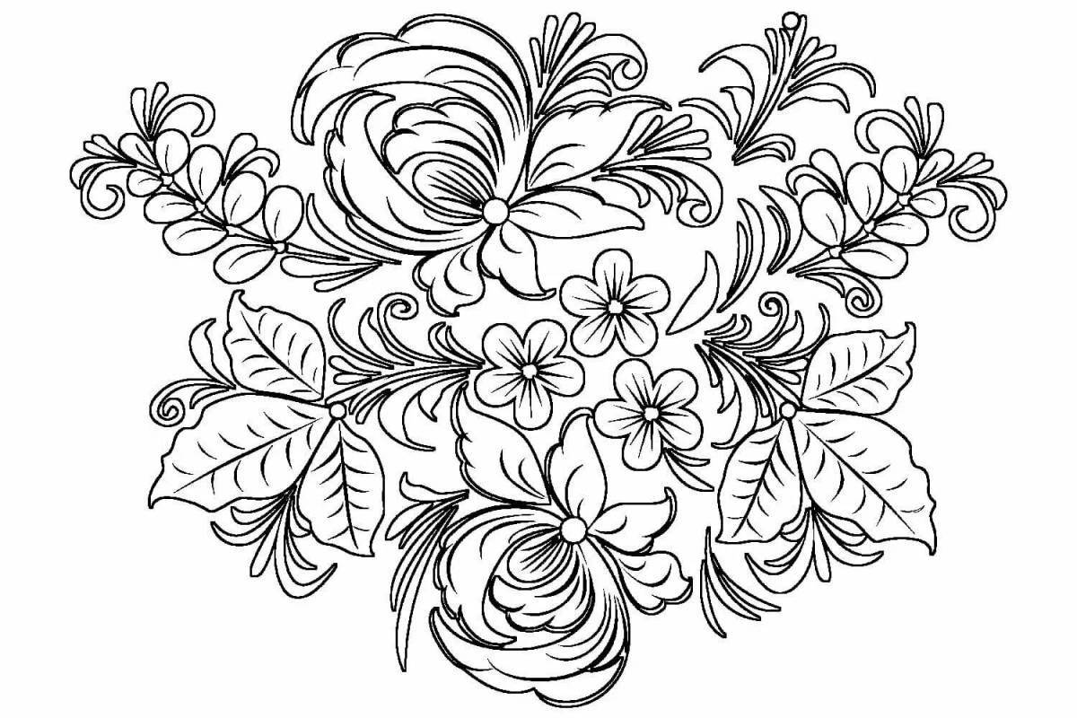 Coloring page fancy russian pattern