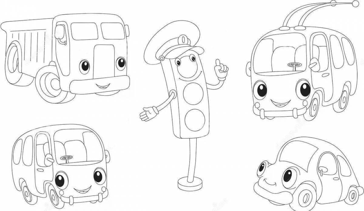 Traffic coloring book for kids