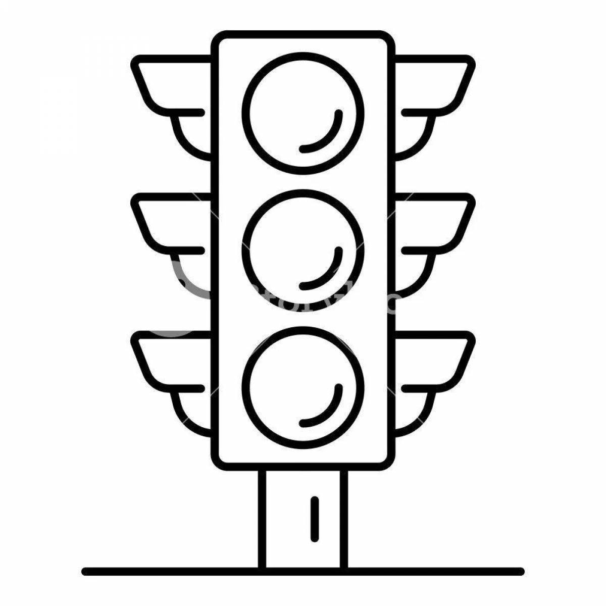 Colorful traffic light coloring book for kids