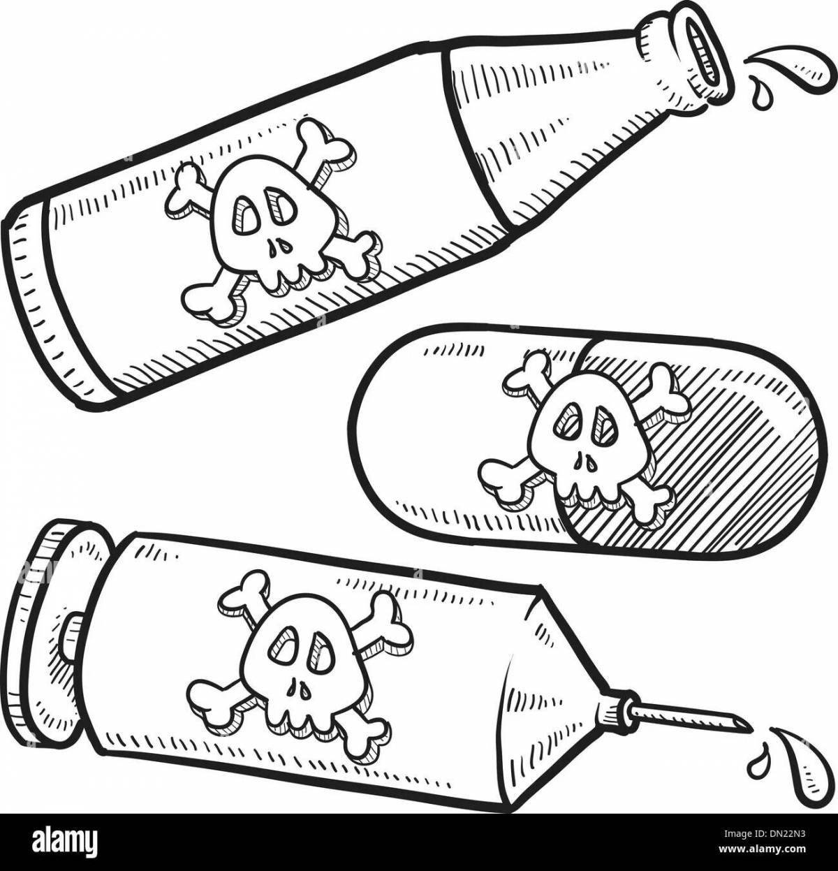 Radiant coloring page of bad habits for elementary school