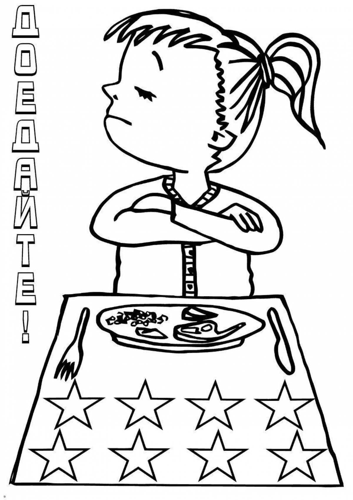 Stylish coloring book about bad habits for elementary school