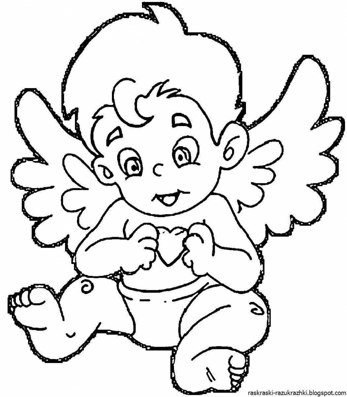 Angel coloring book angel with wings for kids