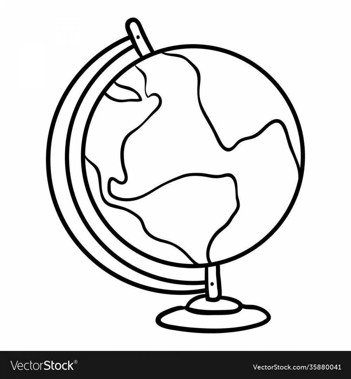 Веселый рисунок глобуса для детей