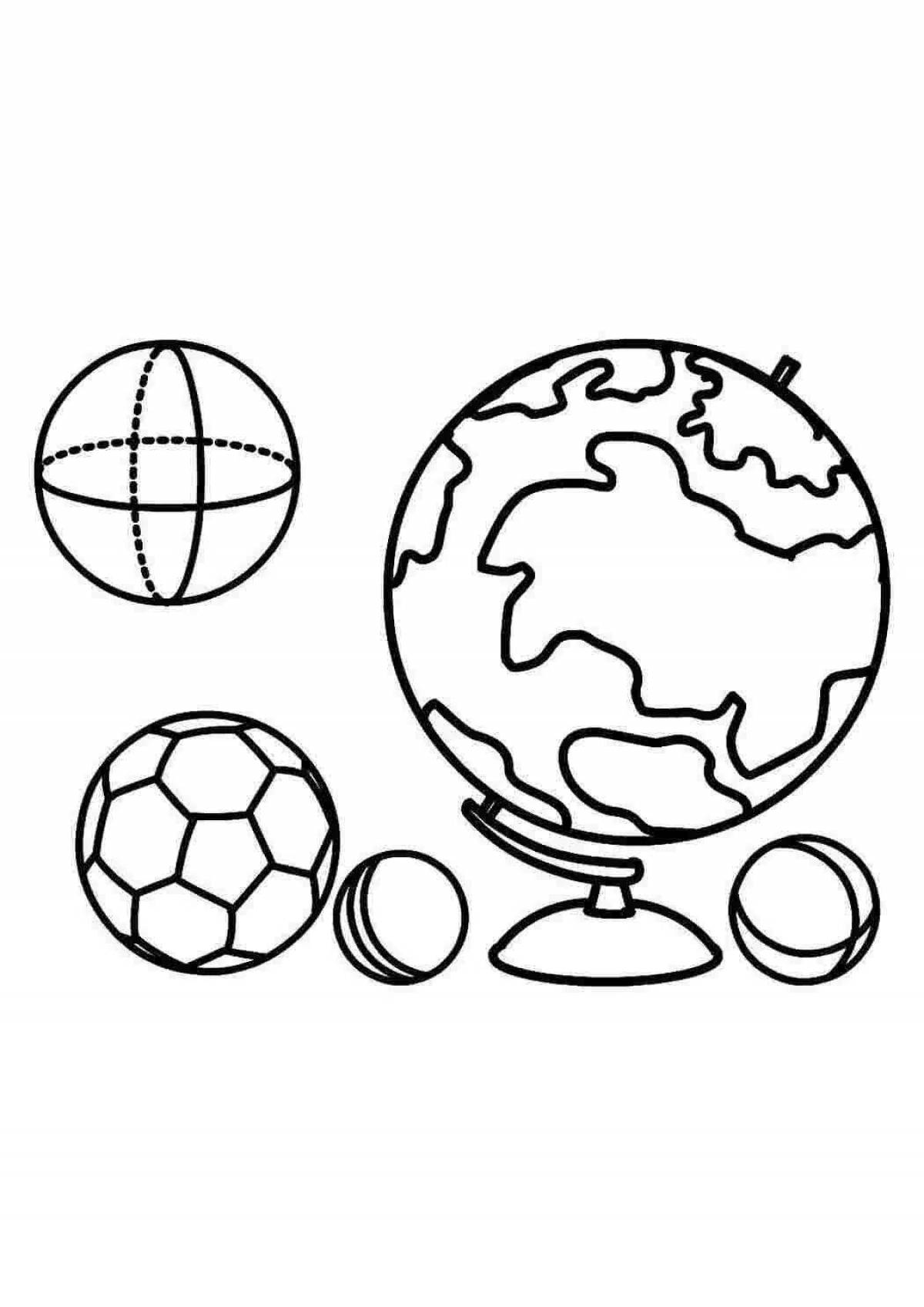 Bright drawing of a globe for children