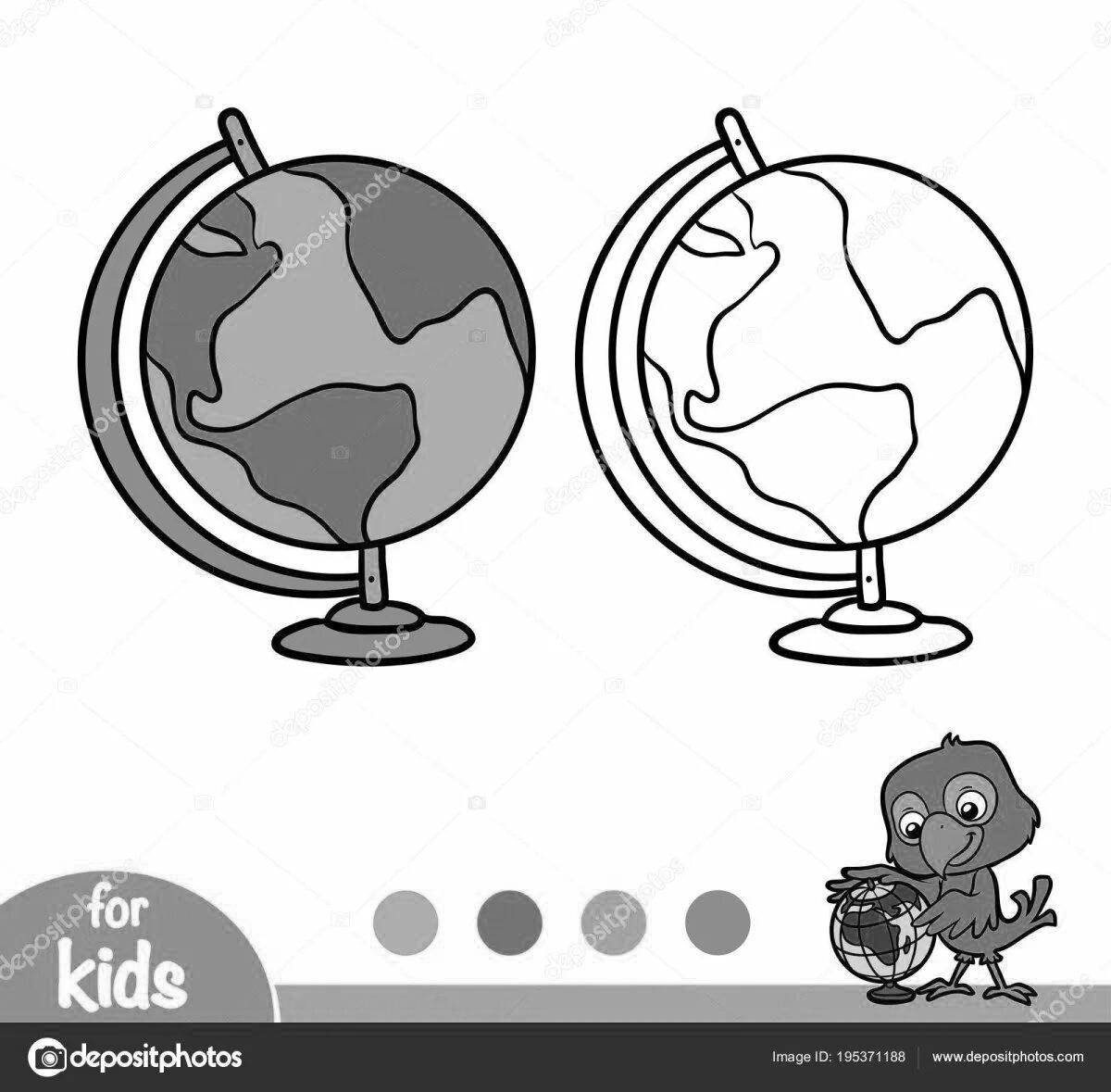 Color drawing of the globe for children